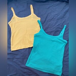 yellow and teal XS wild fable tank tops